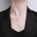S925 Silver Cross Pendant Necklace with Shell, Moissanite, and Openwork Design-0-2