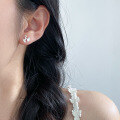 wholesale 999 Silver Dainty and Sweet Ins Style Small and Exquisite Silver Ginkgo Leaf Earrings M06359-0-1