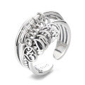 wholesale S925 Sterling Silver Irregular Multi-Layer Twisted Pendant Tassel Ring, Minimalist Niche Design Band-0-4