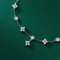 wholesale S925 Sterling Silver Inlaid with Zircon Four-Leaf Flower Bracelet, Fresh and Floral Hand Jewelry S5798-0-3