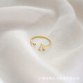 wholesale 925 silver small initial letter inlaid with December birthstone open ring for women-0-2