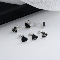 wholesale S925 Sterling Silver Small and Exquisite Heart Stud Earrings, Ins Korean Japanese Style Minimalist Design Student Earrings for Women-0-1