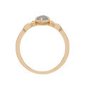 wholesale S925 Silver Plated 14K Gold Japanese Minimalist Style Gentle Aquamarine Ring-0-4