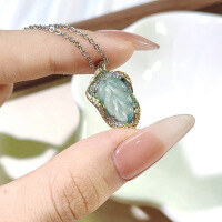 wholesale S925 sterling silver whole body pendant leaf pendant women's high-end minimalist delicate necklace luxury women-BX0340-Gold Color-White Gold>925 Silver