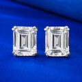 wholesale S925 silver jewelry, high-carbon simulated white diamond, 8*10mm rectangular diamond stud earrings for women, cross-border ear accessories-0-0