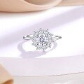 wholesale S925 Sterling Silver Floral Ring for Women, High-End European and American Style Wedding Ring-0-3