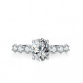 S925 Sterling Silver Oval Moissanite Solitaire Ring-0-4