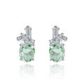 wholesale S925 Silver Light Luxury Natural Gemstone Earrings, Design-Forward Setting with Natural Amethyst and Green Crystal Earrings-0-4