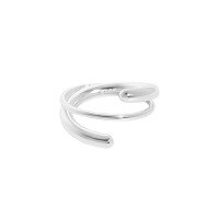 wholesale S925 Sterling Silver YH215 Korean Version Ins Original Niche Design Minimalist Versatile Asymmetric Interwoven Textured Ring for Women-Silver No. 5