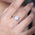wholesale S925 sterling silver minimalist natural creamy blue moonstone ring 2ct cross-border bestseller-0-3