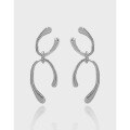 wholesale S925 Sterling Silver ET474 Korean Version Ins Minimalist Design Double-Layer U-Shaped Versatile Stud Earrings for Women-0-0
