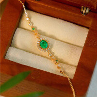 wholesale S925 Sterling Silver Red Elk Full Body French Light Luxury Elegant Bracelet Simple and Versatile Fashion Daily Commute for Women-BS0159-Gold 925 Silver