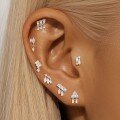 wholesale S925 Sterling Silver Flat Helix Ear Cuff With Zirconia, Geometric Plated With White Gold Ear Jewelry-0-3