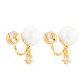 wholesale [gold-plated, sterling silver] Ins style pearl earrings, new jewelry source manufacturer wholesale, bread bead white topaz ear clips-0-4