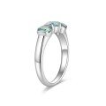 wholesale Silver-plated gold small designer trendy cool style three 50mm blue-green round moissanite minimalist unisex ring-0-4