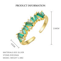wholesale S925 Sterling Silver Cross-border European And American Style Women's Ring With Micro-set Zircon, Fashionable, Elegant, And Light Luxury Open Design-K2254_Gold/Adjustable