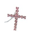 wholesale 925 Sterling Silver Europe and America 5*5 Heart-Shaped High-Carbon Diamond Cross Pendant Necklace for Women, Simple and Stylish Design-0-4