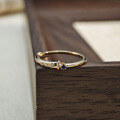wholesale S925 Sterling Silver Electroplated 14K Gold Magic Wand Blue Sapphire Ring, Japanese Style Same Design, Small and Exquisite Design Women's Ring-0-1