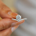 S925 Silver Moissanite Ring, 1ct Six-Prong V-Shaped Fashion Jewelry for Drop Shipping-0-2