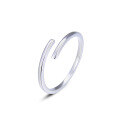 wholesale 925 Sterling Silver Open Ring for Women, Minimalist Ins Geometric Cross Simple Circle Index Finger Ring, Niche Design-0-4