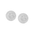 wholesale S925 metal geometric circular matte ear studs for women, high-end textured crystal silver earrings, wholesale in minimalist style-0-7