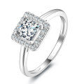 Metal Cross Fork Double-Layer Heart Diamond Ring for Women-0-8
