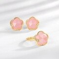 wholesale 925 Sterling Silver Inlaid Pink Crystal Japanese Style Pink Flower Stud Earrings Exquisite Sweet Earring Manufacturer Wholesale-0-4