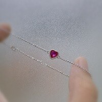 wholesale S925 sterling silver new solid body small and unique love heart bracelet, versatile, luxurious, fashionable, and minimalist for women-BS0076-Platinum>925 Silver