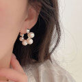 wholesale S925 Sterling Silver French Pearl Earrings for Women, Light Luxury, Niche, Advanced, Aloof Temperament, Little Chic Style, Hoop Earrings-0-4