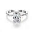 wholesale 18K White Gold Oval Four-Prong Vine Ring with 7*9mm Egg-Shaped 2-Carat Full Moissanite Stone for Women's Engagement Ring-0-0