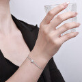 Sterling Silver Square Moissanite Bracelet, Simple Women's New Style High-End Live Stream Factory Direct Jewelry-0-2