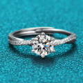 Sterling Silver XYL Moissanite Intertwined Vine Ring-0-0