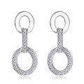 wholesale 925 Sterling Silver European and American Ins Style New Moissanite Earrings Double Hoop High-End Fringe Ear Crawler Wholesale-0-4