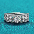 925 Silver Adjustable Moissanite Ring, XYL New Luxury European and American Design, Ins-style Couple Gift-0-0