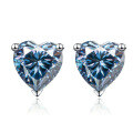 wholesale [18K White Gold] Kwai Douyin Internet Celebrity Live Broadcast Source D Color Moissanite Heart Stud Earrings Classic Three-Prong Earring Wholesale-0-20