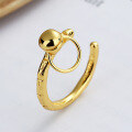 wholesale S925 Sterling Silver Korean INS Minimalist Style Open Ring with Hanging Loop for Women, Simple and Unique Design for Versatile Styling-0-1