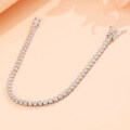 925 Silver Moissanite Heart Bracelet, Women's Minimalist Design, Delicate Luxury Trendy Accessory-0-1