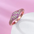 wholesale Metal: S925 Silver Mu Jing Jewelry Live New Red Corundum Pink Diamond Ring for Women, Spring and Summer New Elegant and Versatile-0-1
