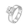 wholesale Plated in 18K Gold, Simple 2-Carat D Color Moissanite Women's Ring, Cross-Border Temu Best-Selling Manufacturer Source-0-4