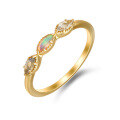 wholesale Sterling Silver, Gold-Plated Opal Labradorite Multi-Gemstone Vintage Museum-Inspired Ring for Winter Collection-0-0
