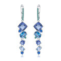 wholesale S925 Silver Luxury Designer Gemstone Earrings for Banquets with a High-End Feel, Featuring Natural Colored Gemstones-0-0