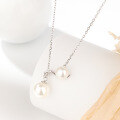 wholesale Sterling Silver Small Niche Design Versatile Pearl Necklace for Women Light Luxury Cross Pendant Collarbone Chain Cross-Border New Accessory Mother's Day Gift-0-0
