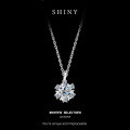 S925 Sterling Silver Moissanite Sunflower Pendant Necklace-0-4