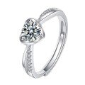 S925 Sterling Silver 1ct Moissanite Intertwined Hearts Ring-0-3