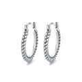 wholesale S925 Sterling Silver Retro Korean Geometric Ins Minimalist Braided Twist Ear Cuff for Women, Versatile for Commuting-0-4