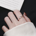 wholesale S925 Sterling Silver Minimalist Ins Bamboo Joint Thin Ring Stackable Adjustable Open Ring for Men and Women-0-3