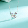 wholesale S925 Sterling Silver Cross-Border Moissanite Moving Bubble Necklace, High-End Minimalist Niche Design Versatile Collarbone Chain-0-2
