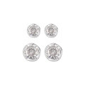 wholesale S925 Sterling Silver New Small Niche Personalized Ins Advanced Sense Minimalist Style Irregular Smooth Round Diamond-Inlaid Stud Earrings for Women-0-3