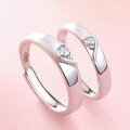 wholesale 925 silver creative minimalist adjustable love couple rings, open-ended unisex matching jewelry wholesale-0-5