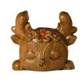 wholesale Metal material sandalwood carving cute shy horned deer green sandalwood old mountain sandalwood pendant DIY literary play wooden ornament accessory materials-0-4